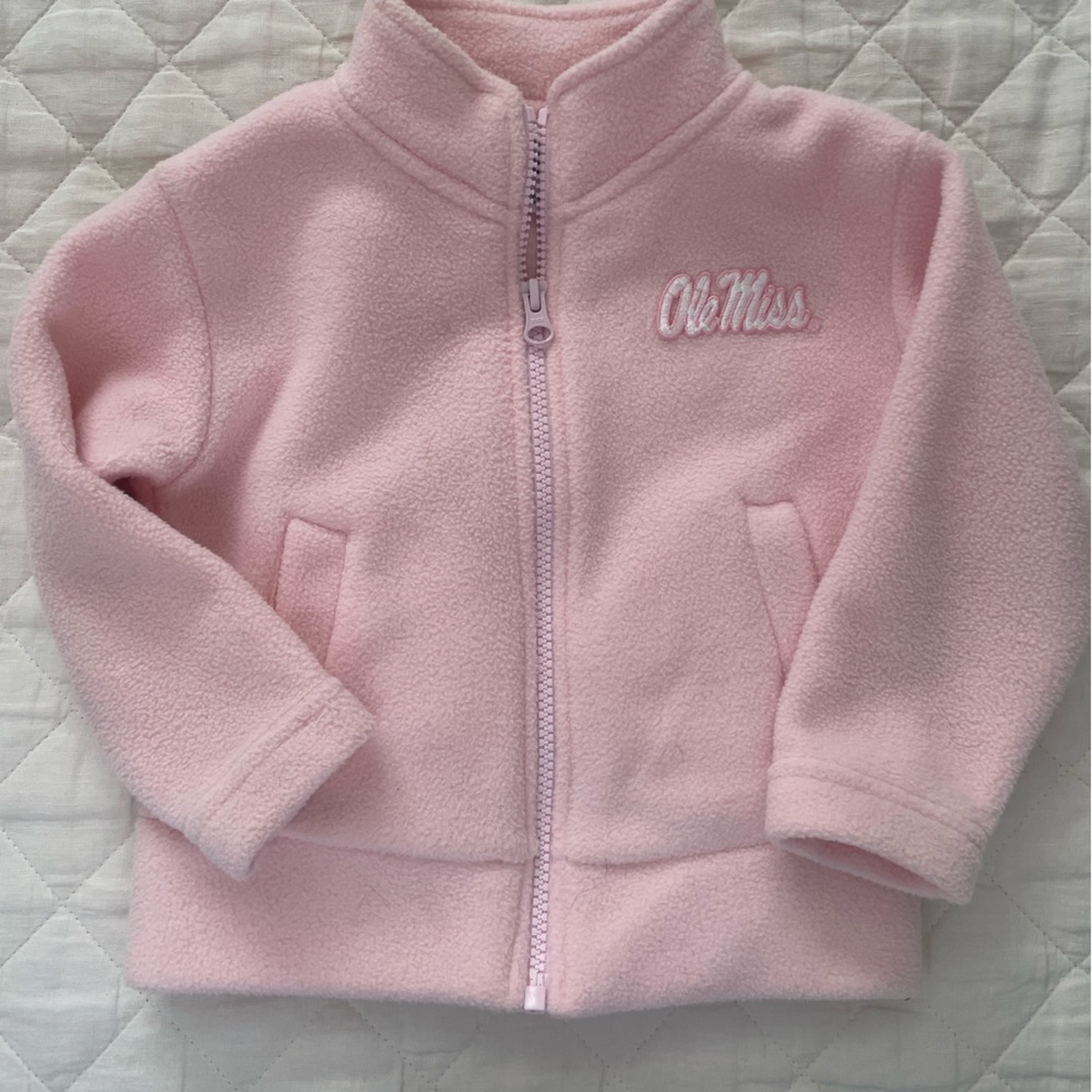 Ole Miss Toddler Girls Fleece Zip Up Sweater